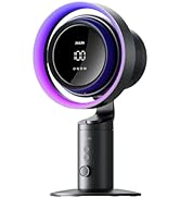 JISULIFE Table Fan Pro3, 3-IN-1 Turbo Oscillating Fan with RGB Light, 100-Speed Adjustable, 10000...