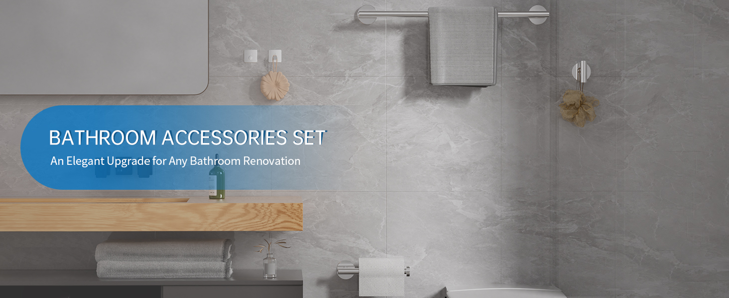 Brushed Bathroom Hardware Set