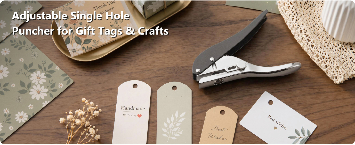 Adjustable Single HolePuncher for Gift Tags &amp;amp; Crafts