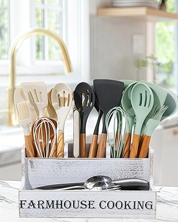 Kitchen Utensil Holder, Utensil Holder For Kitchen Counter,Extra Large Cooking Spatula Organizer