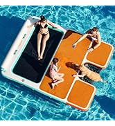 FBSPORT Inflatable Floating Dock 10ft/8ft Dog Boat Ramp in One, Floating Docks Dog Pool Ramp with...