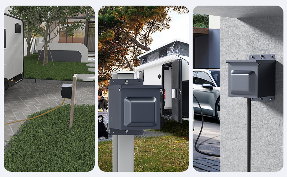 30 Amp RV Power Outlet Box, Weatherproof 125V UL Listed Nema TT-30R RV Receptacle