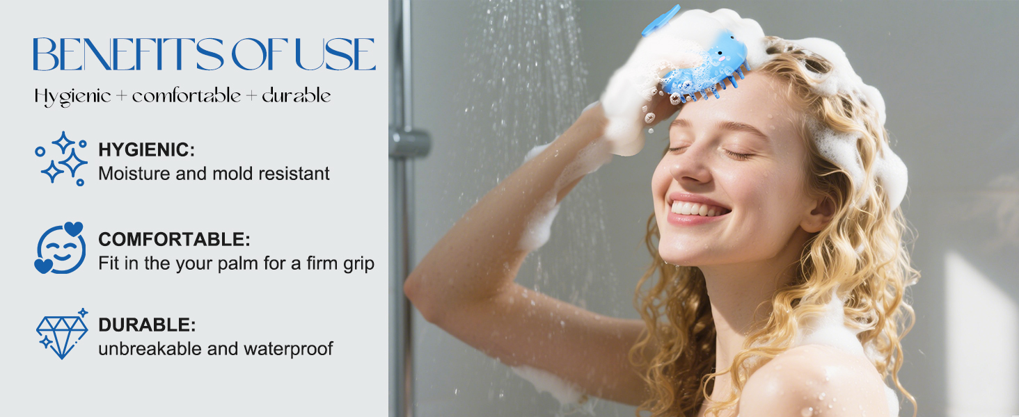 Scalp Massager Hair Growth Shampoo Brush, Scalp Scrubber Shower Scalp Brush Head Scalp Exfoliatorr