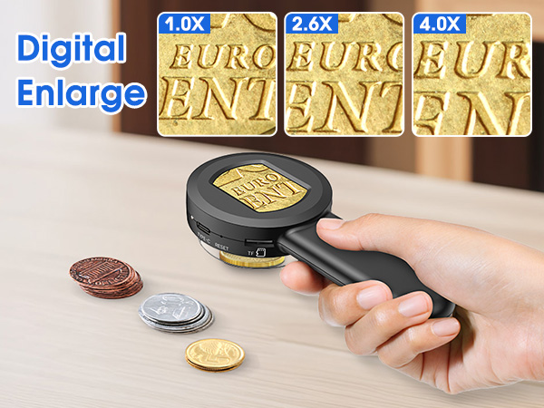 100X Pocket Handheld Mini Portable Digital Microscope Kid Adult Screen Lights Coin Trichomes Jewelry