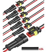 NAOEVO 2 Pin Connector Waterproof, 16 AWG 2 Wire Connectors, Automotive Electrical Connectors Mal...