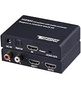 Tendak 1X2 HDMI Splitter 4K@30Hz with Audio Extractor, HDMI to Optical and R/L Audio Output, Comp...