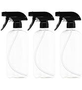 3 Pack - EPAuto Heavy Duty Chemical Resistant Bottles with Sprayer (16 oz), Clear