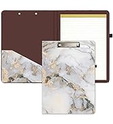 Hongri Clipboard Folio with Refillable Lined Notepad and Interior Storage Pocket for Students, Cl...