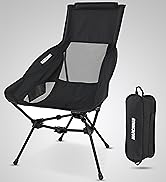 MARCHWAY Lightweight Folding High Back Camping Chair with Head Support, Stable Portable Compact f...