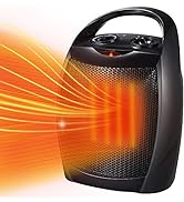 Kismile Small Electric Space Heater Ceramic Space Heater,Portable Heater Fan for Office with Adju...