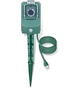 OSKOS Outdoor Power Stake with Photocell Timer 2/4/6/8 Hour Countdown, Dusk to Dawn, 3 Grounded O...