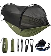 ADVOKAIR Camping Hammock with Mosquito Net Up to 500lbs, Ultralight and Portable Nylon Travel Han...