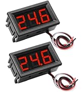 Exqutoo 2Pack DC0-100V Mini Voltmeter Voltage Tester DC Voltage Gauge Voltage Indicator, 0.56
