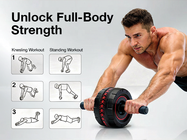 Ab Roller Wheel for Abs Workout - Core Strength Training Equipment for Home Gym