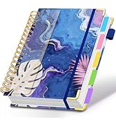 Spiral Journal Notebooks for Work, 300 Pages 5 Subject Notebook College Ruled with Dividers &amp; Tab...