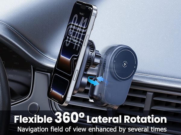Wireless Magnetic Car Phone Holder Mount with Cooling Fan &amp; RGB Lights