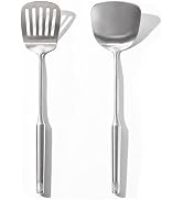 OYV 18/10 Stainless Steel Spatula Set - 15" Metal Spatulas for Kitchen Use, 1 Slotted Spatula + 1...