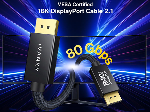 16K DisplayPort 2.1 Cable