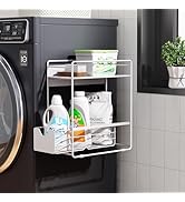 CABTE 2 Tier Magnetic Shelves for Washing Machine with Pull Out Metal Drawer,Magnetic Spice Rack ...