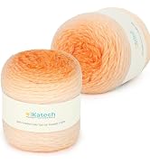 Katech Ombre Yarn for Crocheting-Large Skein of Gradient Yarn Cake-2 Pack of 200g/7.05 oz-80% Acr...
