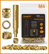 HANGLIFE M4 Heat-Set Threaded Inserts with Insert Tip, Heat Set Insert for 3D Printing Components...