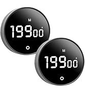 2Pcs Digital Kitchen Timer - Magnetic 199-Minute Countdown Countup Timer with Large LED Display,V...