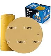 S SATC Premium Gold Sandpaper 6 Inch 100 PCS Sanding Discs 320 Grit Self Adhesive Stickyback Sand...