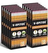 V-Opitos Wood-Cased #2 HB Pencils, 120 Pack Bulk Pre-Sharpened Pencils with Top Erasers for Schoo...