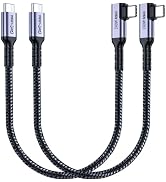 SUMPK 1FT USB 4 Cable Right Angle [2 Packs], 240W USB C Cable, 40Gbps High Speed Data Transfer wi...