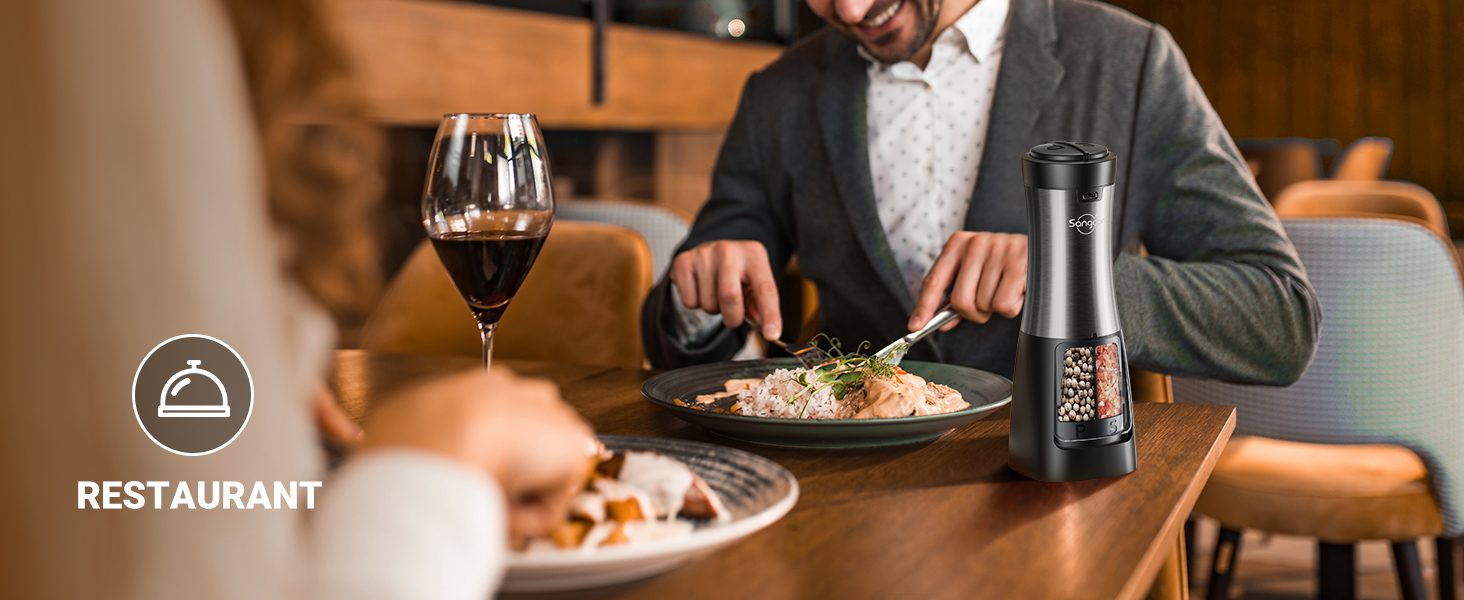 rechargeable electric salt and pepper grinder set