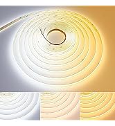 GOMING 24V 10M(32.8ft) CCT COB LED Strip 2700K-6500K Tunable White 624LED/M CRI 93+ Flexible IP20...