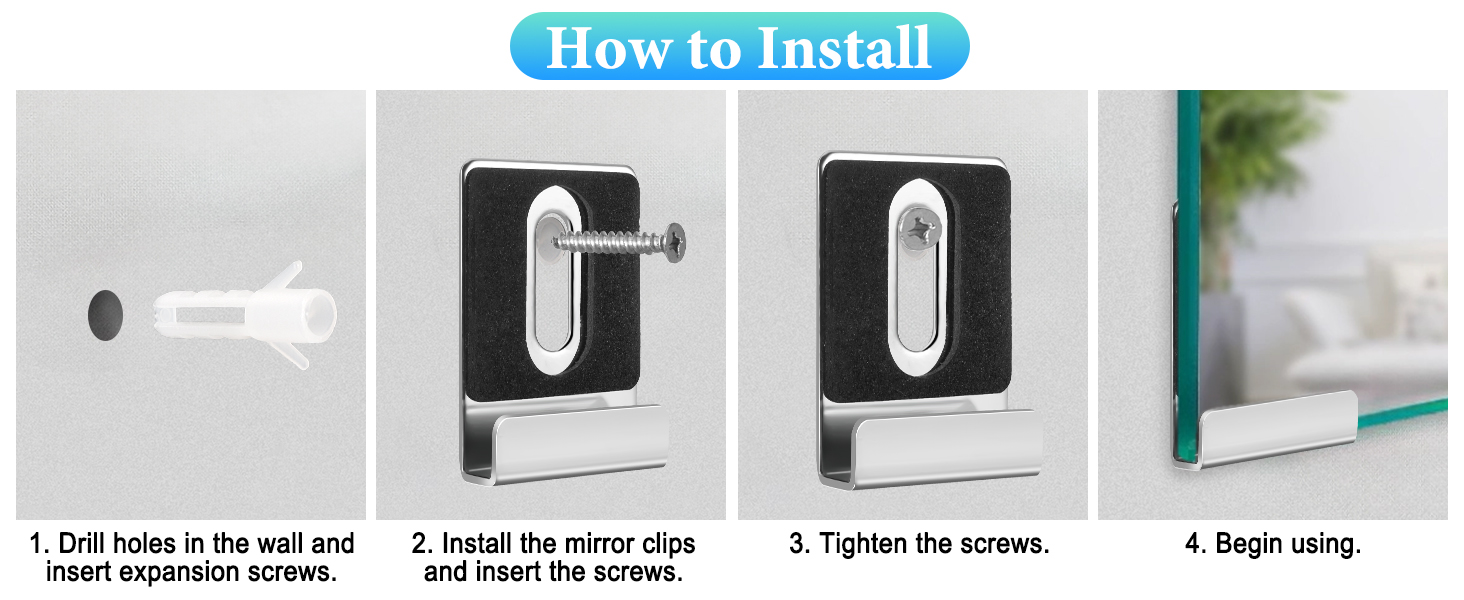 Metal Mirror Holder Kit