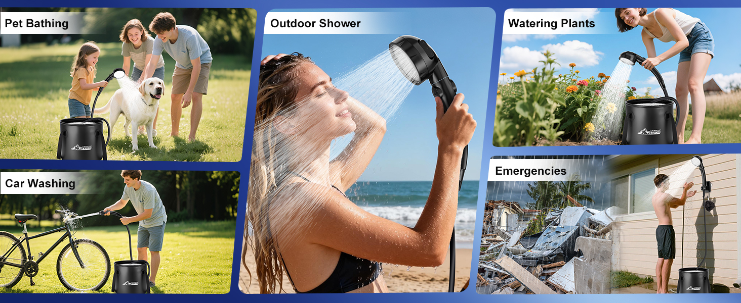 WADEO portable shower for camping
