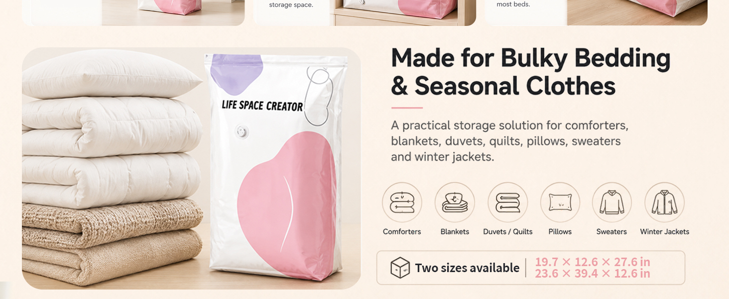 no pump large vacuum storage compression bags