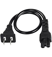 CERRXIAN 1ft 3 Prong AC Laptop Power Cord, IEC320 C5 3 Prong Mickey Mouse to NEMA 1-15P 2-Prong R...