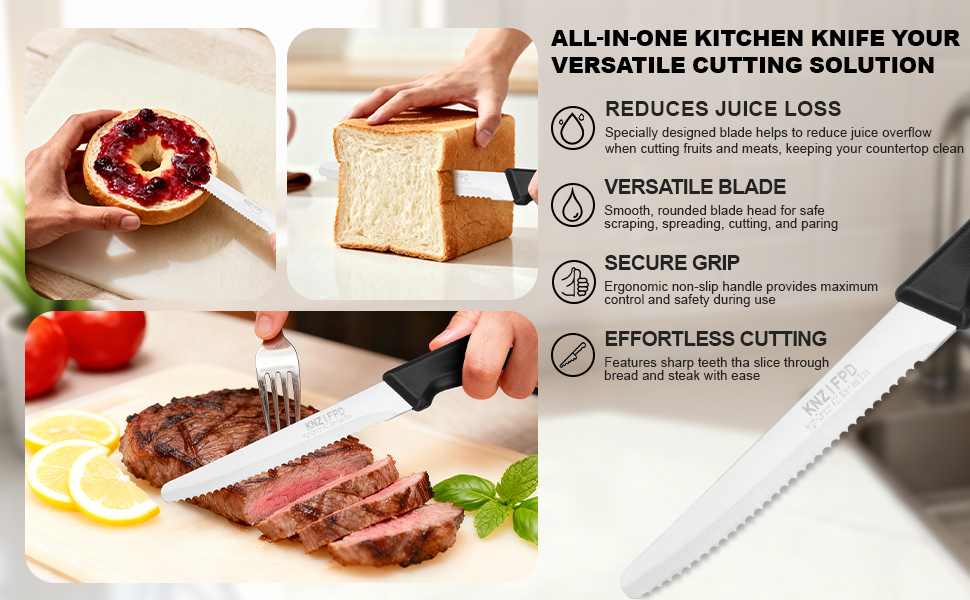Kitchen Knife for tomato, steak, bread, vegetable, fruit