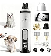 Silent Groom Pro Dog Nail Grinder -Professional Cat &amp; Dog Nail Trimmers with light &amp; 3 Speeds, Pe...