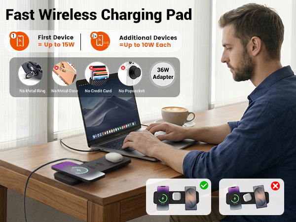 wireless charger pad magnetic foldable office travel iphone 17 16 15 samsung galaxy s26 s25 s24