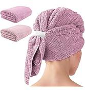 my novel things 2 Pack Extra Large Microfiber Hair Towel, Hair Towel wrap for Women, Super Absorb...