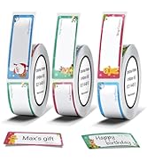 ORGBRO X1 Label Maker Tape, Christmas Theme Thermal Label Print Paper 0.47"×1.57"(12×40mm), Stand...