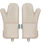 Beneno Kitchen Oven Mitts 2-Pack Heat Resistant to 500°F with Non-Slip Silicone Grip, Extra Long ...