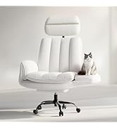 Criss Cross Office Chair with Armrests &amp; Wheels, Comfy Velvet Vanity Chair, Ergonomic Executive G...