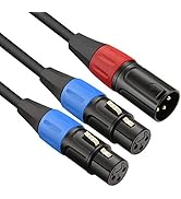 JOMLEY XLR Splitter Y-XLR Cable, 1 Male to 2 Female XLR Microphone Splitter Y Cord Balanced Micro...