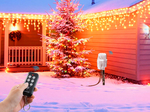 outdoor multi plug outlet waterproof outdoor christmas lights timer