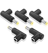 GINTOOYUN DC Power Connector Adapter 90 Degree Angle 5.5mm x 2.5mm Male Plug to 5.5mm x 2.5mm Fem...