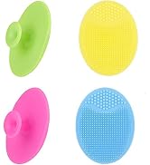 Face Scrubber,Soft Silicone Facial Cleansing Brush Pad Exfoliator Scrub Scrubby for Massage Pore ...