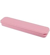 OriGlam 1pcs Reusable Utensils Wheat Straw Travel Cutlery Box, Portable Tableware Flatware Box fo...