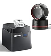 CLABEL Desktop Label Printer and Scanner Kit, Thermal Label Printer for 0.98"-1.96" Labels, Auto-...