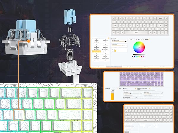 Rapid Trigger Keyboard 60% Percent, Hall Effect Topographic Gaming Keyboard