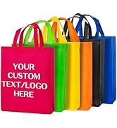 RACETOP Custom Non-woven Bags, Custom Large Reusable Heavy Duty Tote Bags with Handle, Add your L...